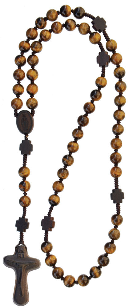 8MM Jujube Wood & Genuine Tiger Eye Rosary