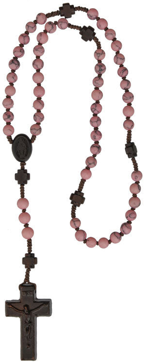 6mm Jujube Wood & Genuine Rhodonite Rosary