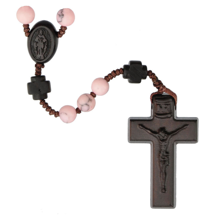 6mm Jujube Wood & Genuine Rhodonite Rosary