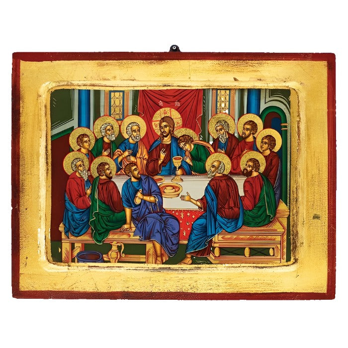 Hand-Painted Last Supper Gold Leaf Icon