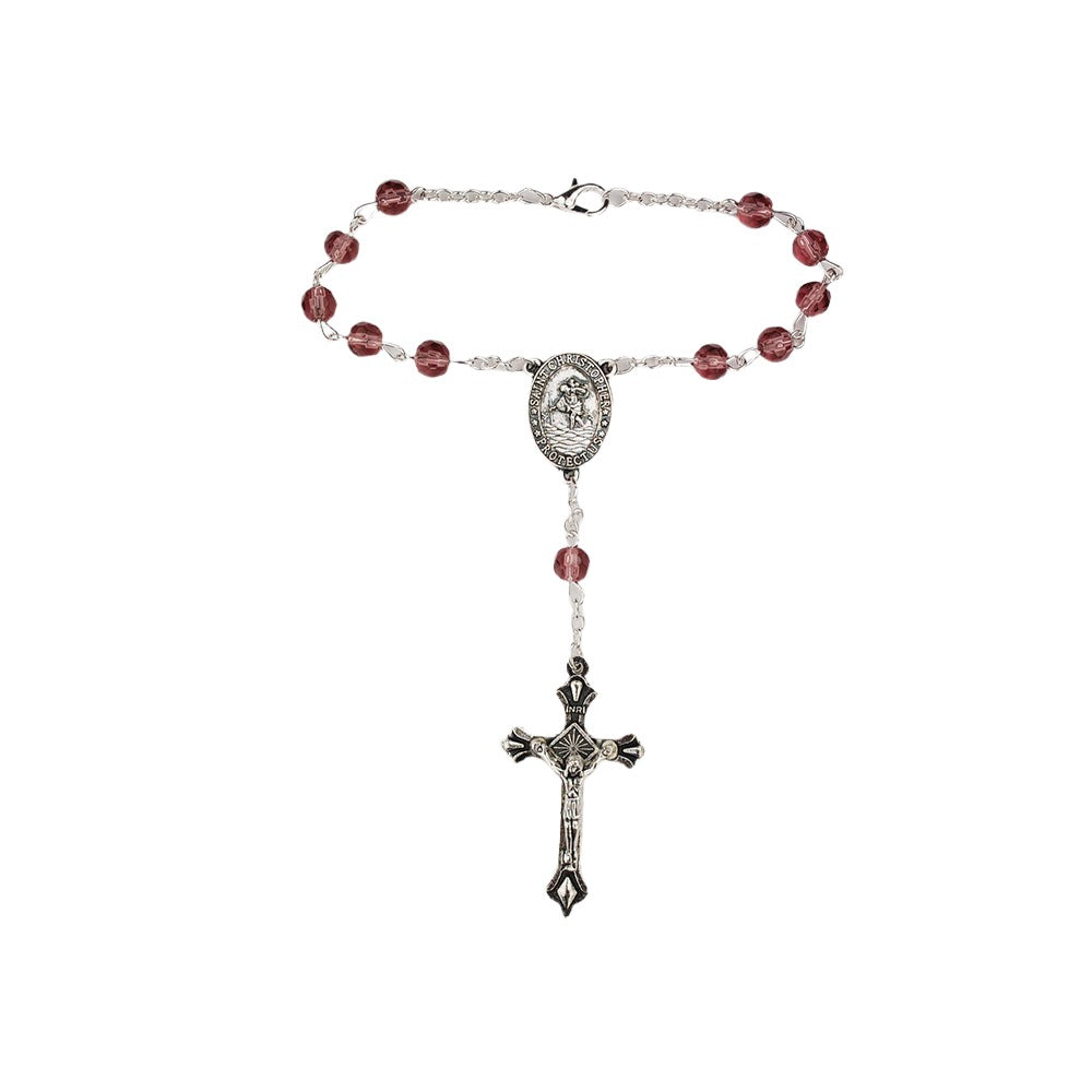 June - Light Amethyst Auto Rosary