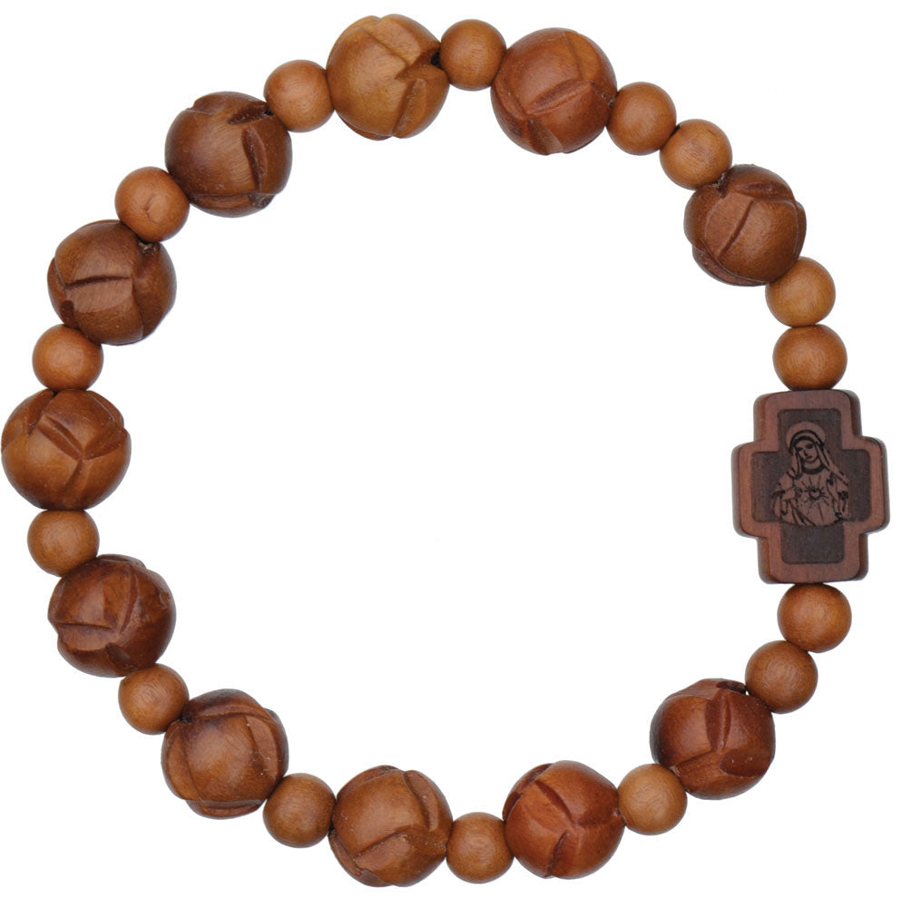 Light Jujube Wood Rosary Bracelet