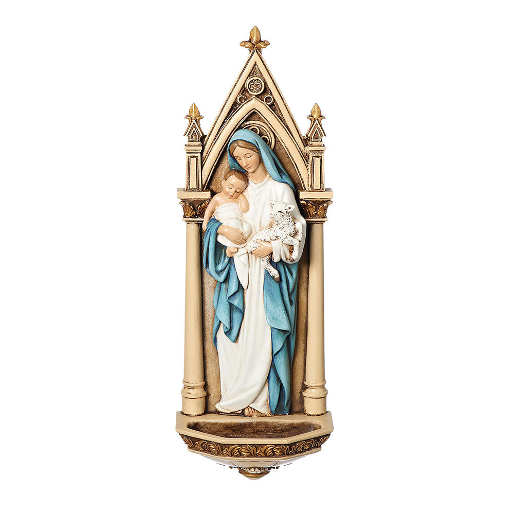 7.75" Mary & Child Holy Water Font