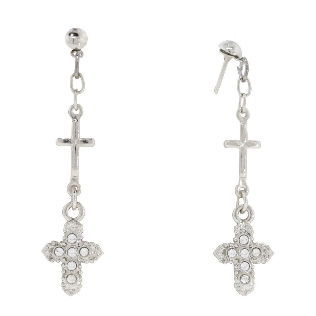 Multi Cross Crystal Drop Earrings