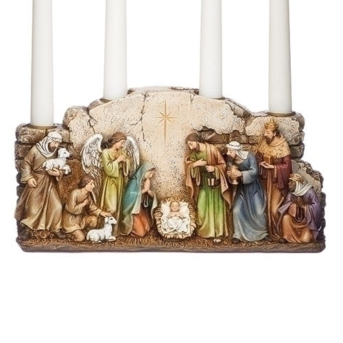 Nativity Stone Advent Candle Holder