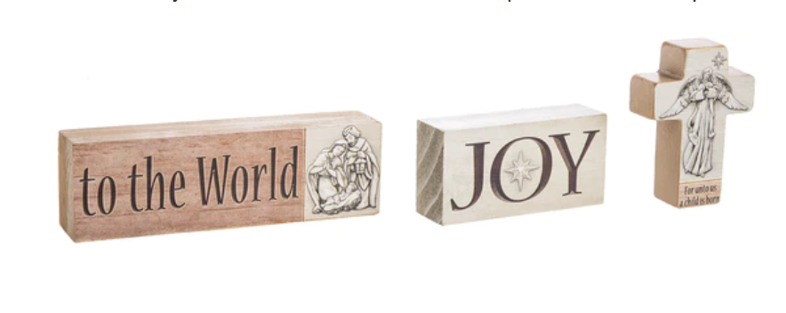 Nativity Stackable Wooden Block Plaque