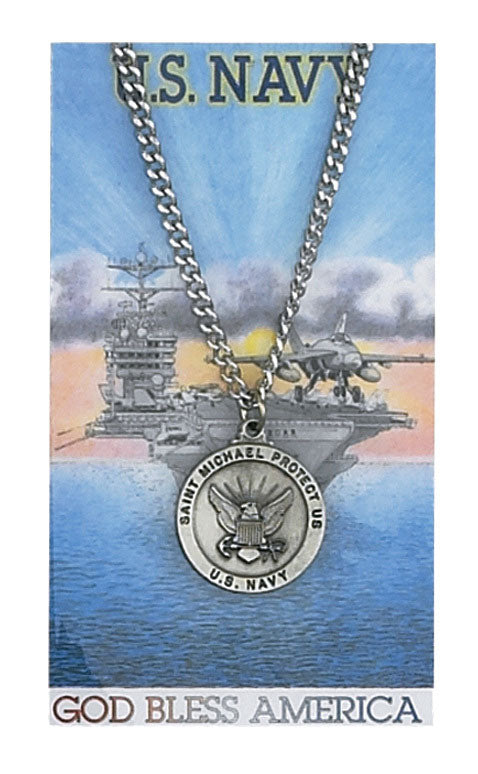 Navy Prayer Card with Medal