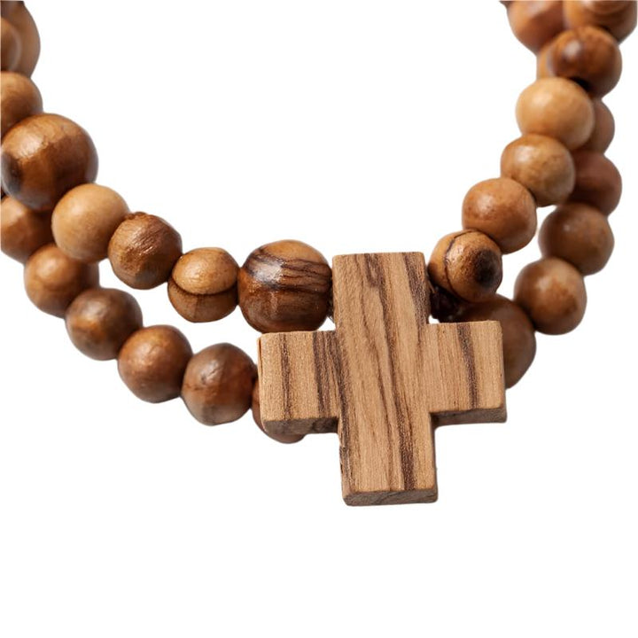 7mm Olive Wood Wrap Stretch Bracelet