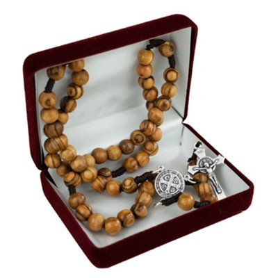 8mm Olive Wood St. Benedict Rosary
