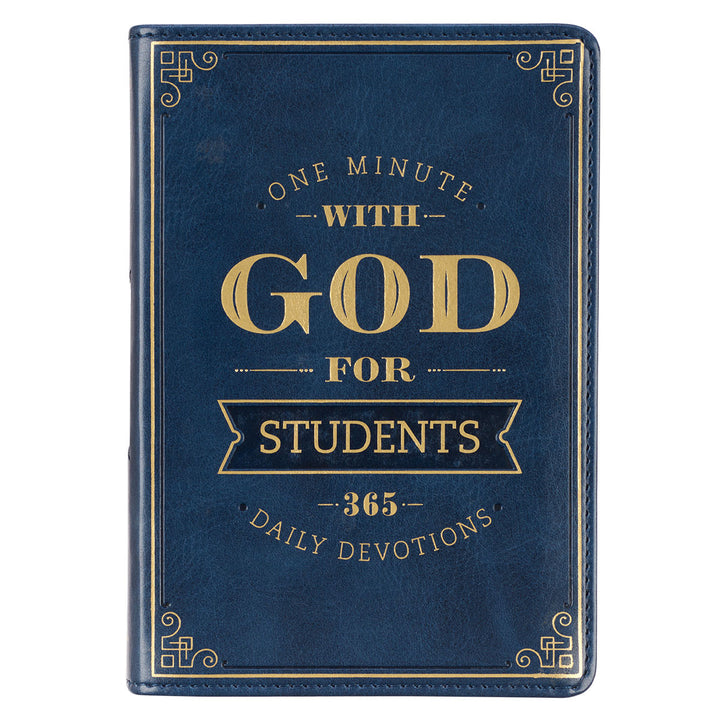 One Minute with God for Students Blue Faux Leather Devotional
