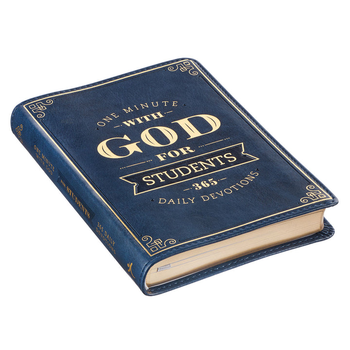 One Minute with God for Students Blue Faux Leather Devotional
