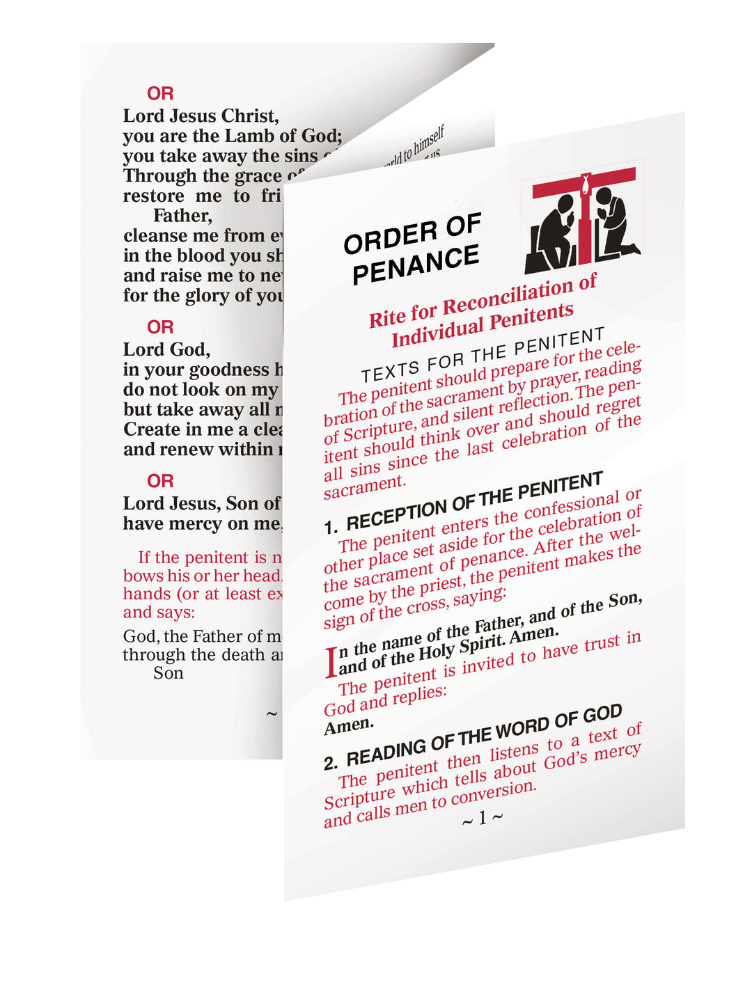 Order of Penance Tri-fold for the Penitents