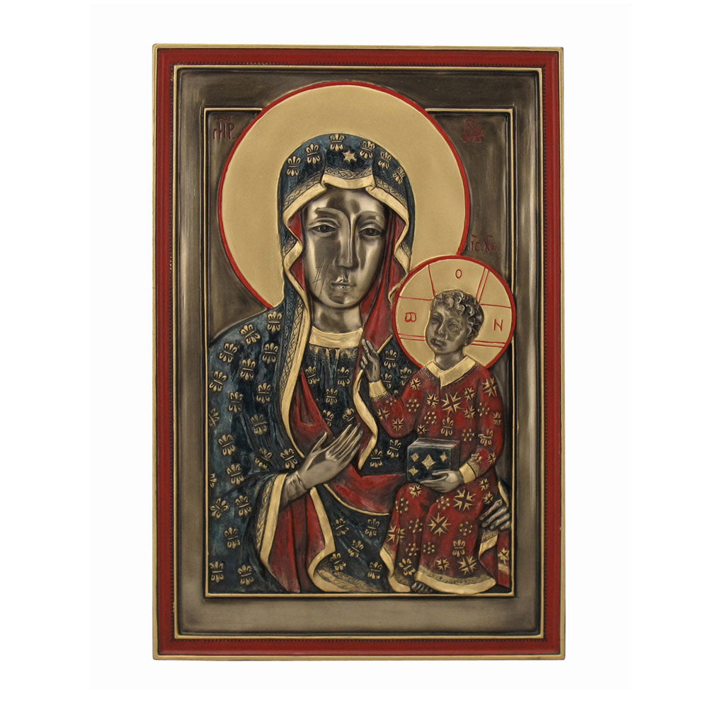 9.3" Our Lady of Czestochowa - Bronze Style Plaque