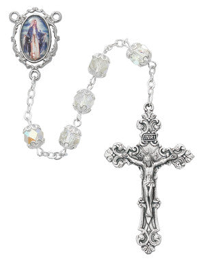 Our Lady of Grace Clear Crystal Rosary