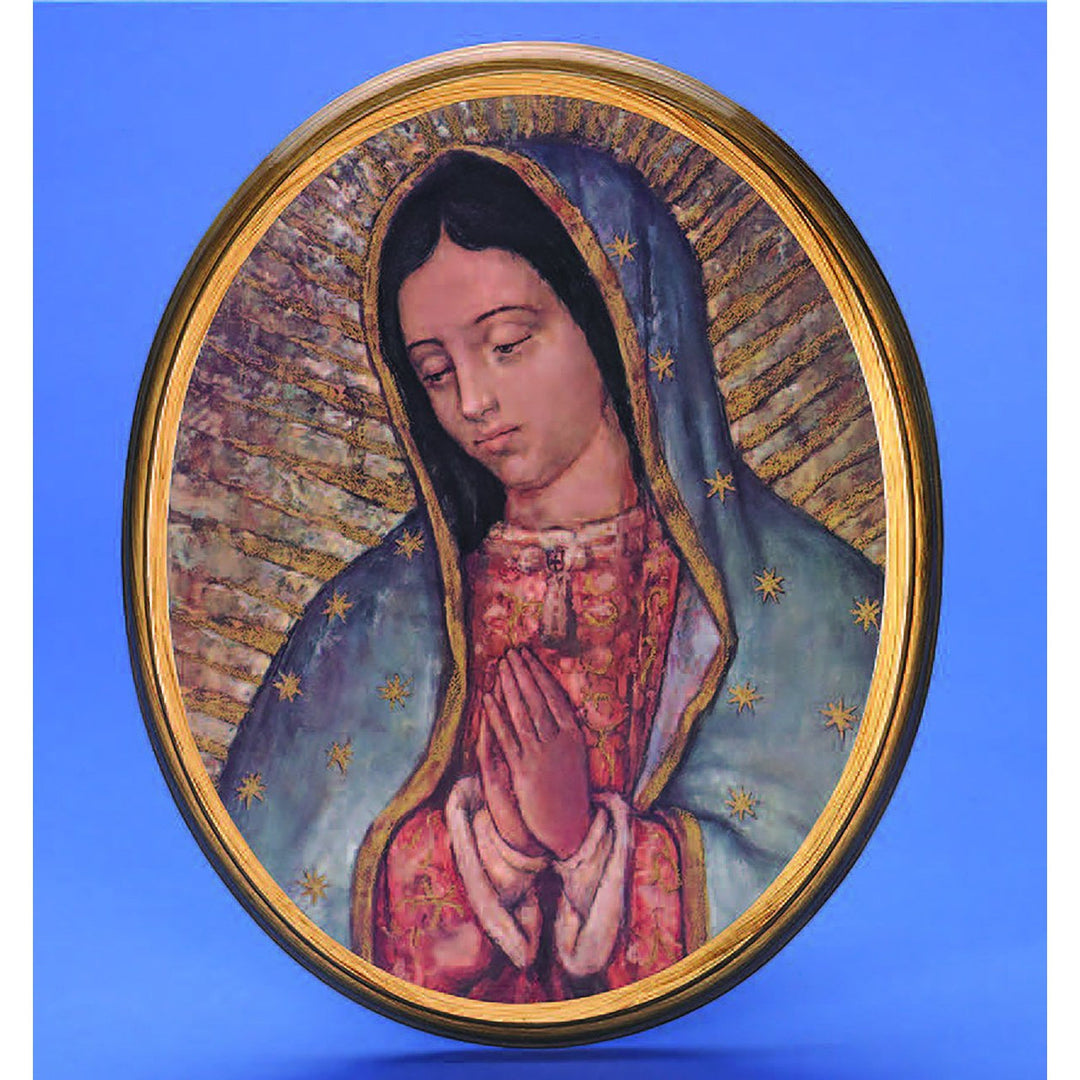 17" Our Lady of Guadalupe Oval Wooden Plaque