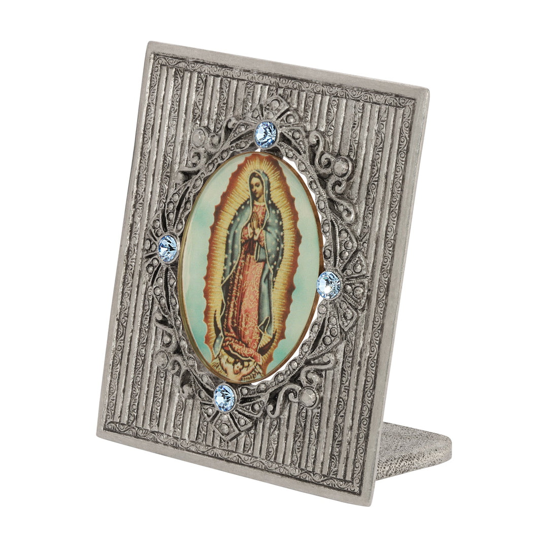 Our Lady of Guadalupe Pewter Tabletop Decor Plaque