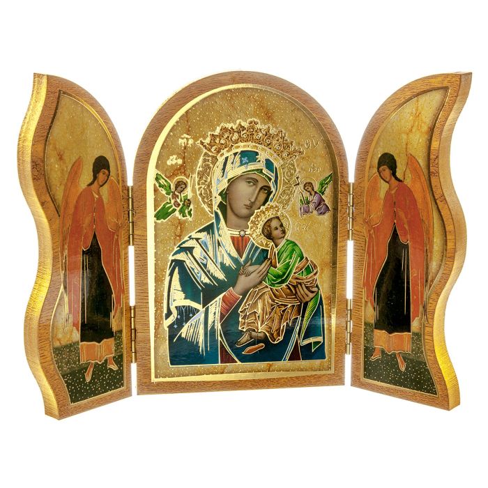5" Our Lady of Perpetual Help Grand Triptych