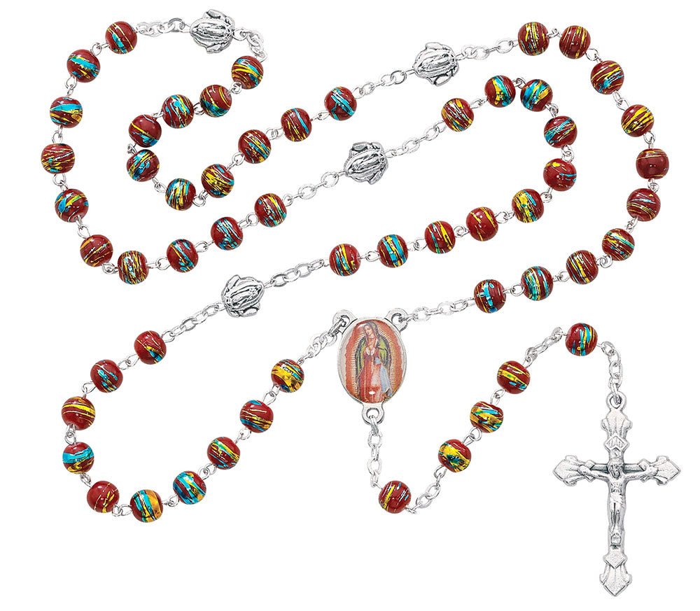 Venetian Glass Our Lady of Guadalupe Rosary