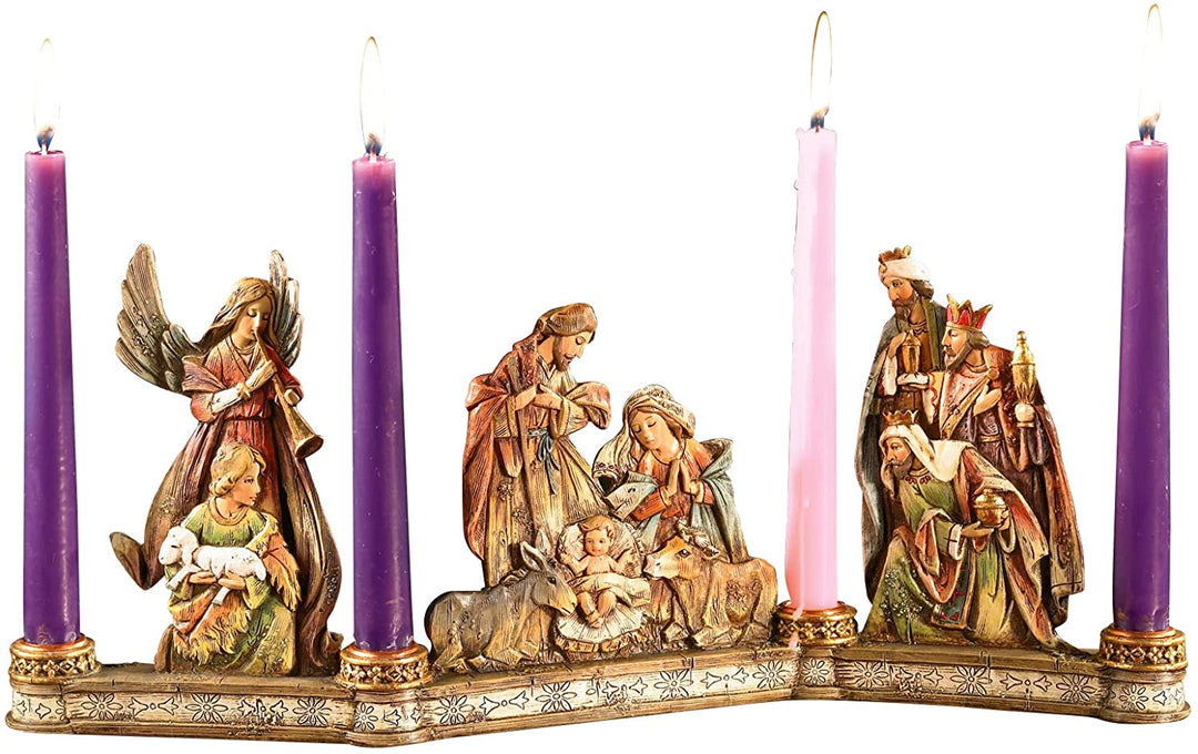 Holy Family Nativity Scene Advent Candle Holder