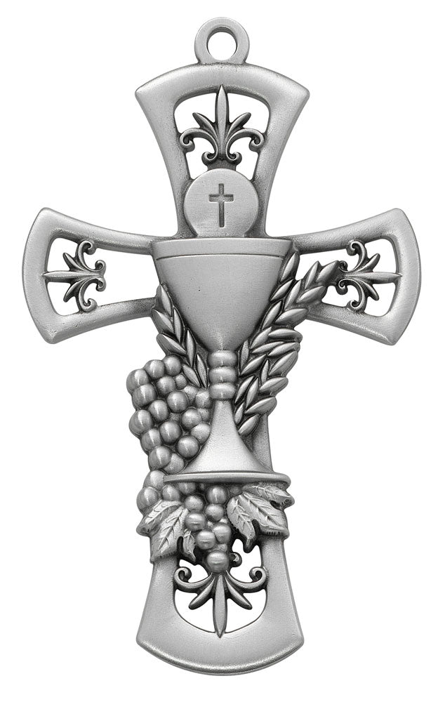 5.88" Pewter Chalice 1st Communion Cross