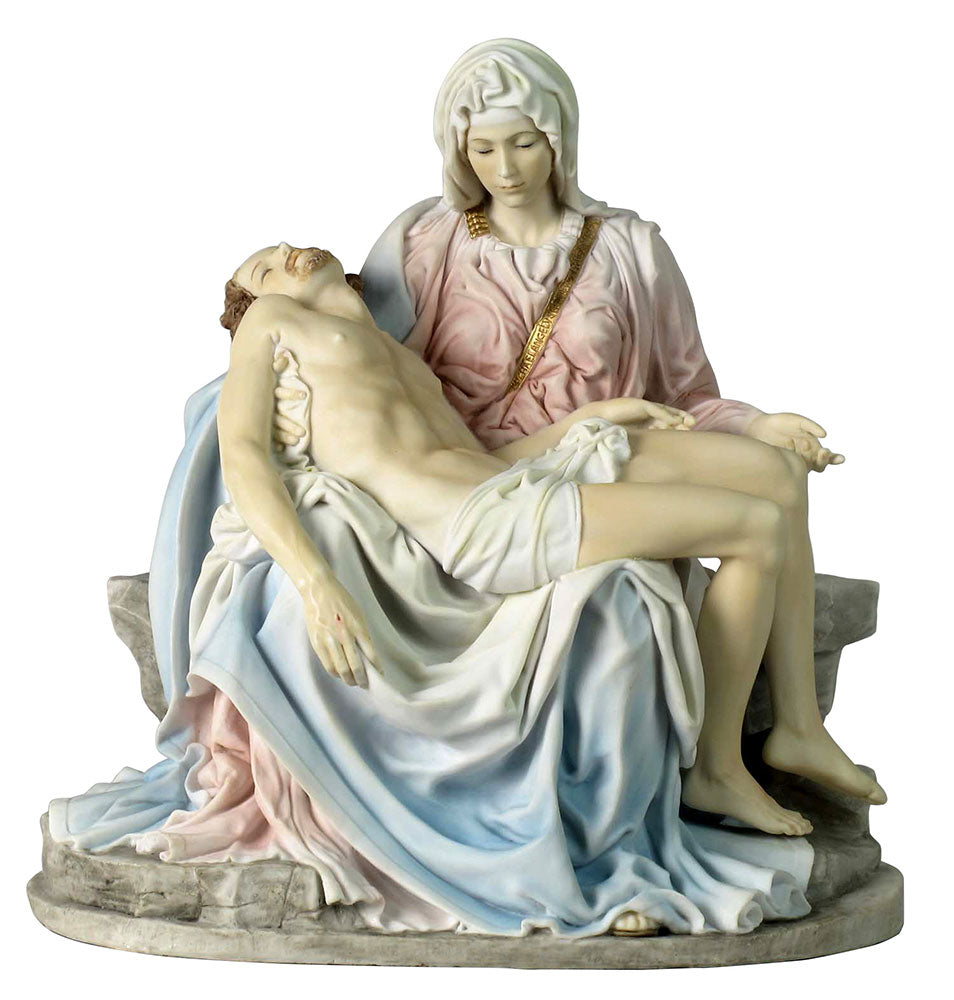 10.75" La Pieta Michelangelo Style Statue