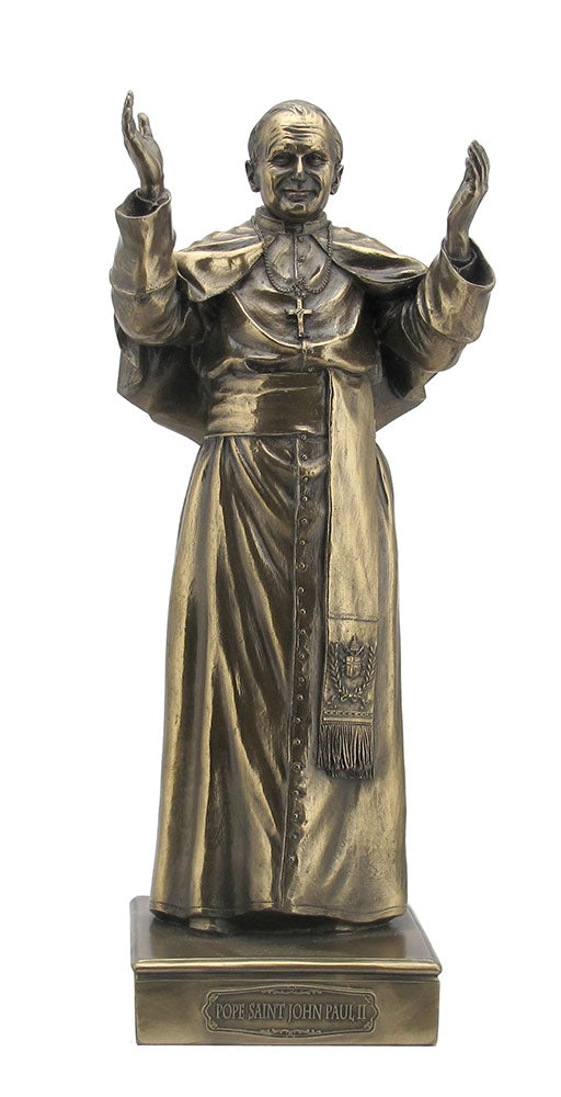 6.5" Pope St. John Paul II - Bronze Style Statue