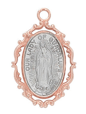 Rose Gold Sterling Silver Our Lady of Guadalupe Medal