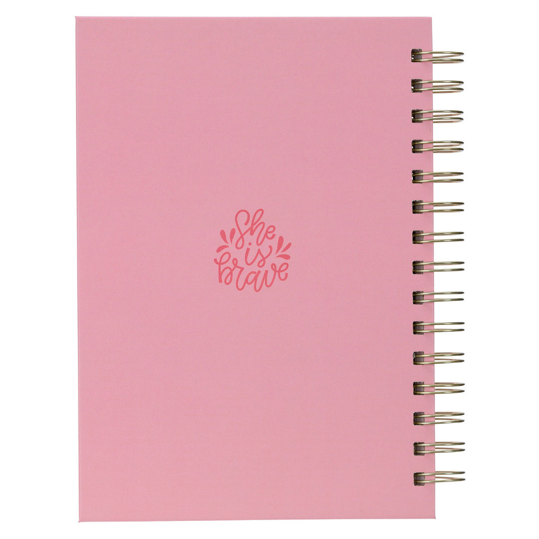 She is Brave Pink Wirebound Journal