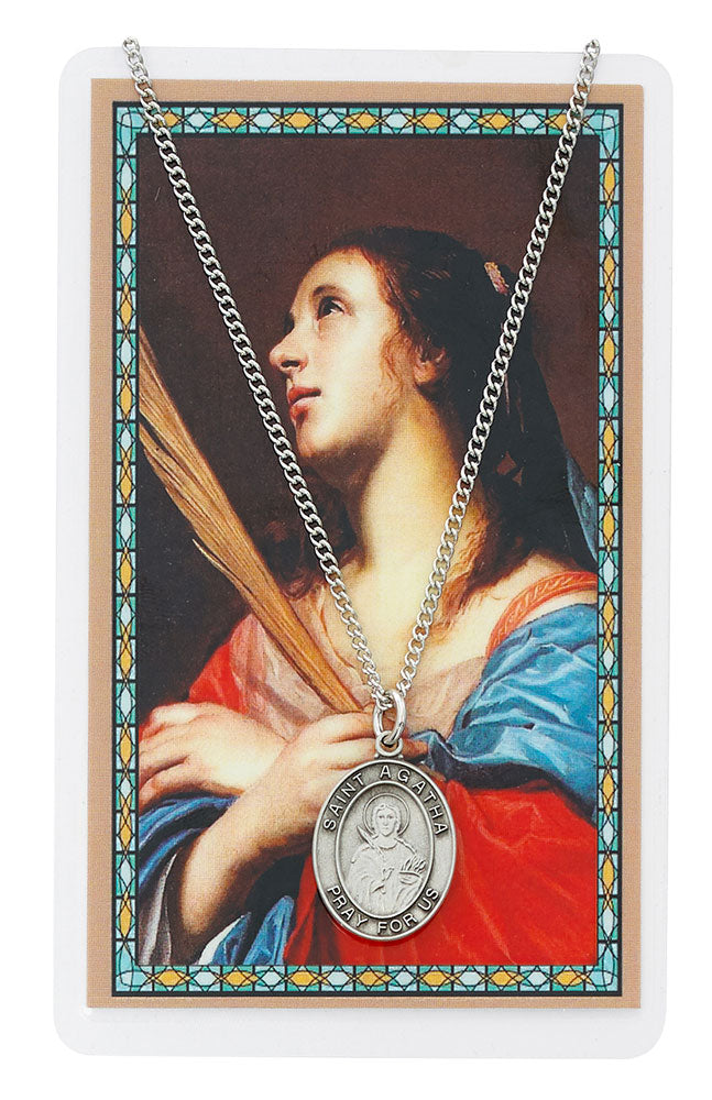 St. Agatha Medal and Prayer Card