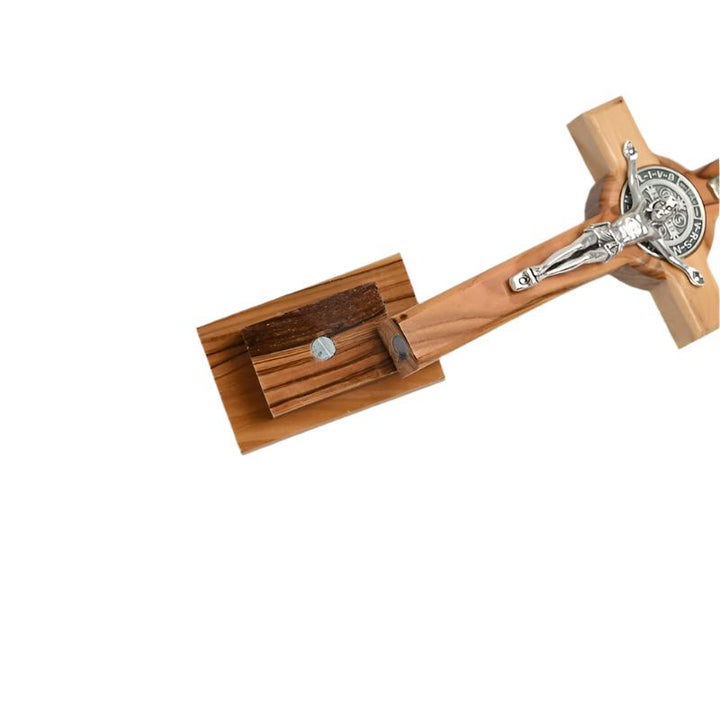 5.5" Olive Wood St. Benedict Standing Crucifix on Base