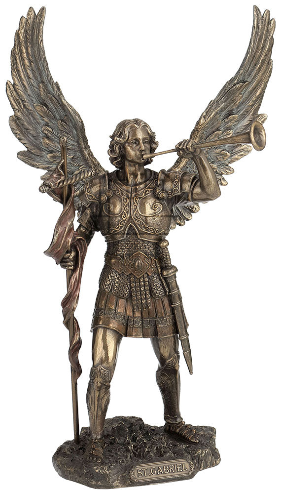 13" St. Gabriel - Bronze Style Statue