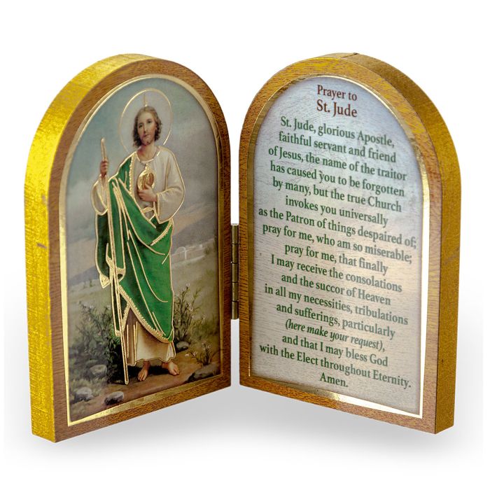 3.5" St. Jude Wooden Diptych