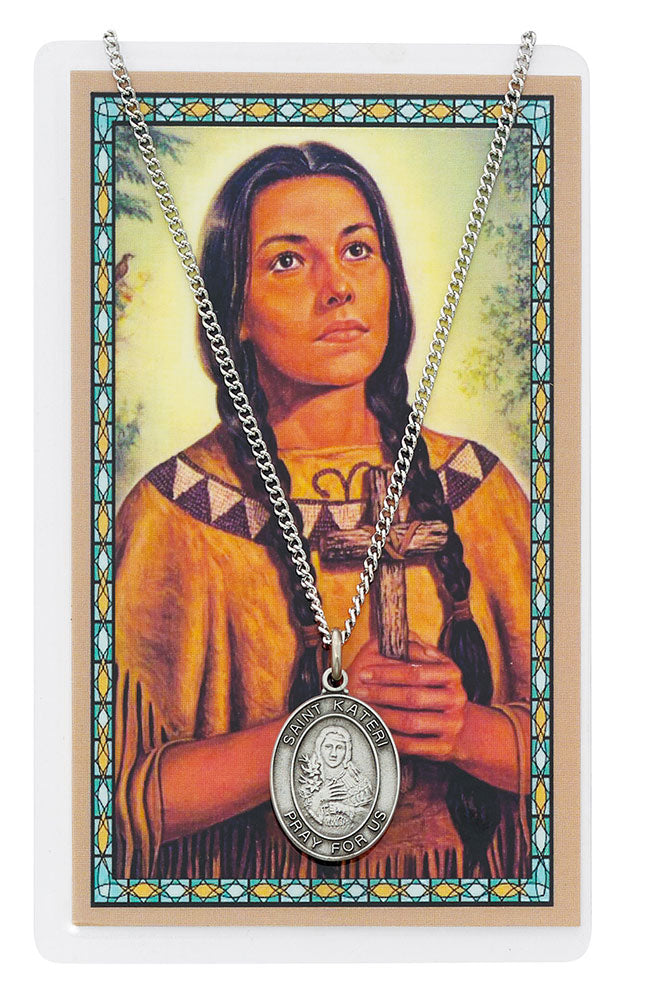 St. Kateri Medal and Prayer Card