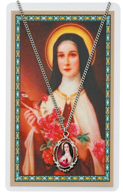 St. Therese Pendant and Prayer Card