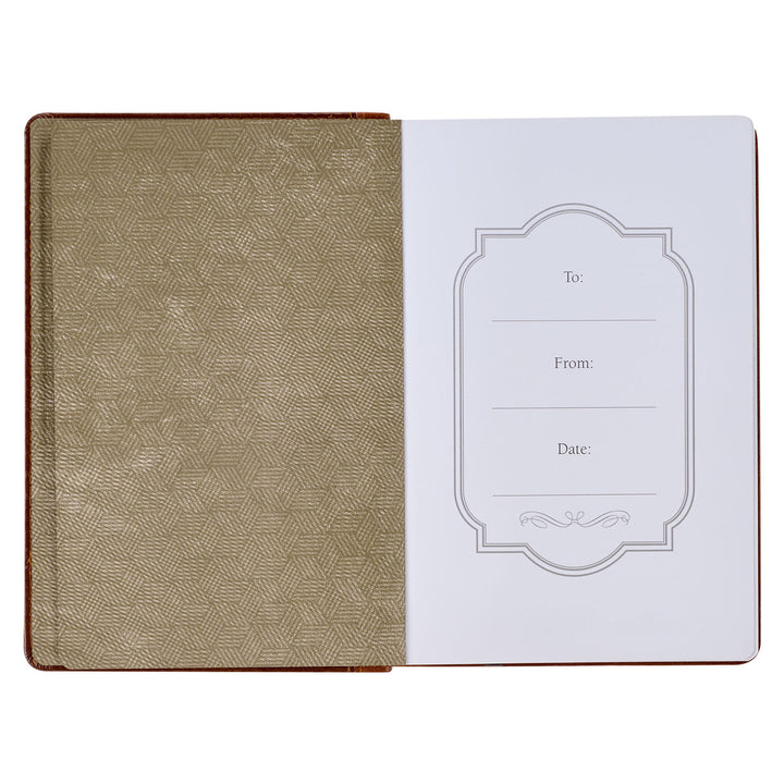 Stand Firm Two-tone Brown Faux Leather Classic Journal - 1 Corinthians 16:13