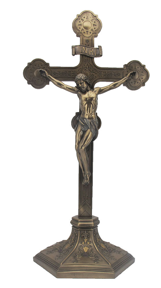 22.5" Standing Bronze Crucifix