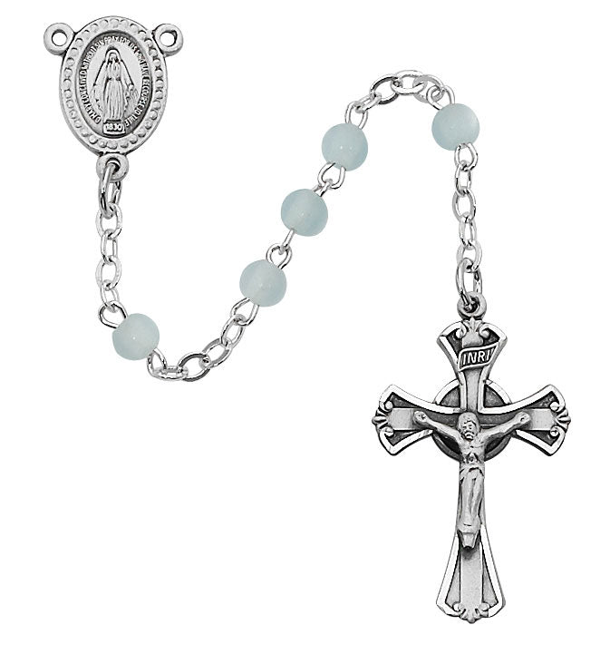 Sterling Silver Blue Pearl Rosary