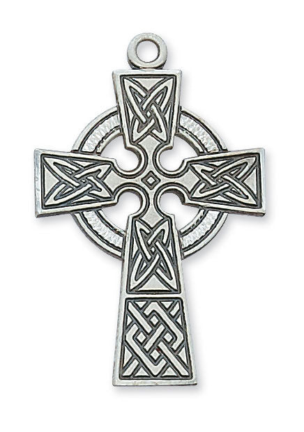 Sterling Silver Celtic Cross  on 24" Chain