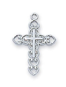 Ornate Sterling Silver Cross on 16" Chain