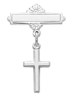 Sterling Silver Cross Baby Pin