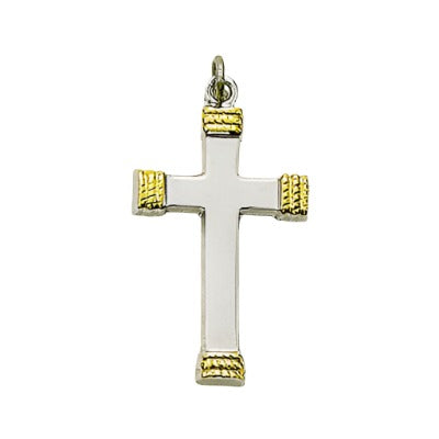 Sterling Silver Cross with Gold Tips