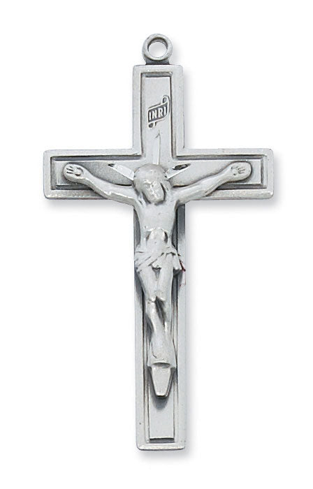 Sterling Silver Crucifix with 24" Rhodium Plated Chain 4