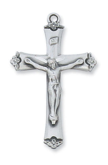 Sterling Silver Crucifix on 18" Rhodium Plated Chain 3