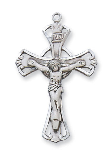 Sterling Silver Crucifix with 18" Rhodium Plated Chain 1