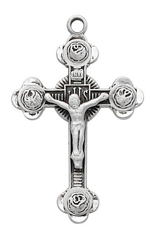 Sterling Silver Crucifix on 18" Rhodium Plated Chain 5