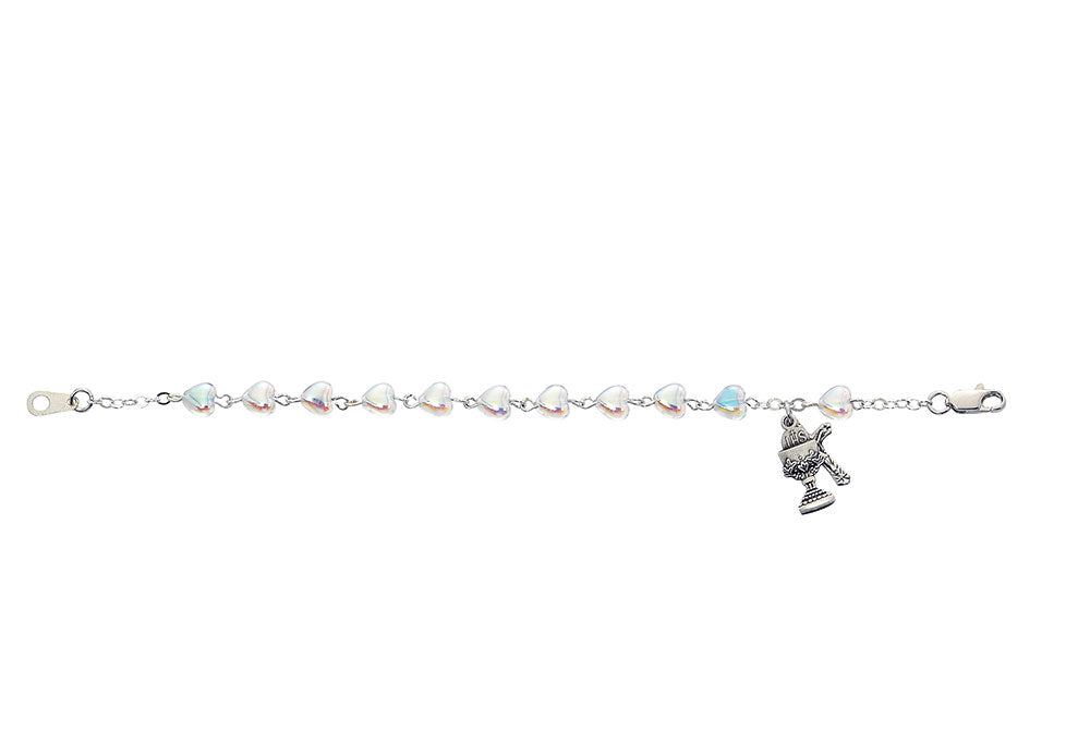 Sterling Silver Crystal Heart Bracelet