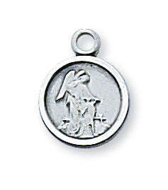 Guardian Angel Sterling Silver Medal on 16" Chain