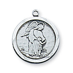 Guardian Angel Sterling Silver Medal on 18" Chain