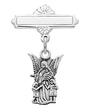 Sterling Silver Guardian Angel Baby Pin 2