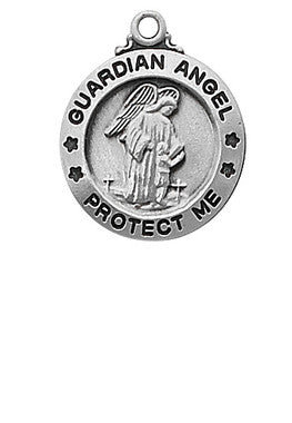 Sterling Silver Guardian Angel Medal